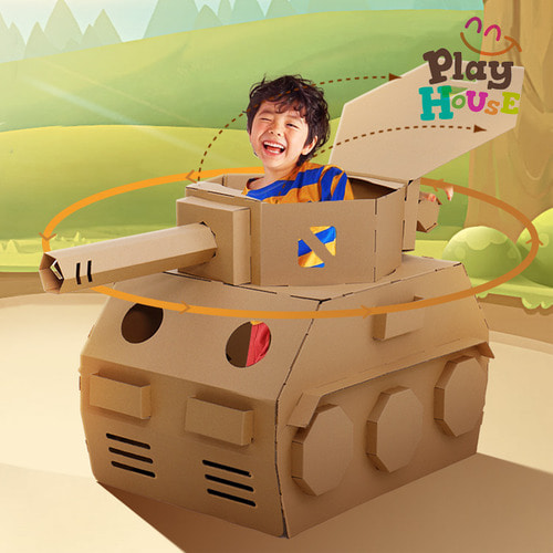 케이씨패션 [플레이하우스] 탱크 색칠하는 어린이 페이퍼 종이 완구 PH-TT